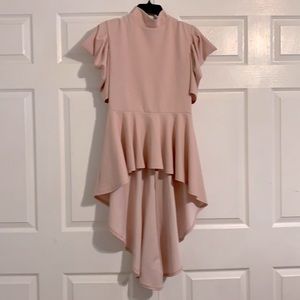 High/Low Shirt with Puffy Short Sleeves